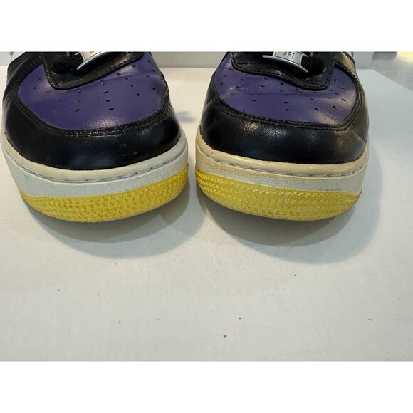 Nike Air Force Mens Custom Sneakers Men\'s Lakers Colors Purple Yellow Sz 9.5 main image 6